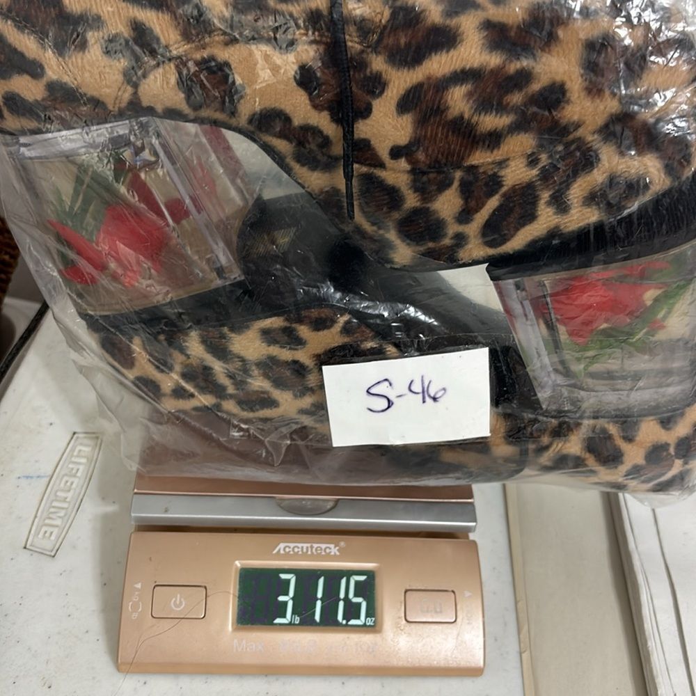 NWOT Funtasma Mens 9 Leopard Platform Shoes Fish Bowl Pimp Disco 70s Costume - Picture 14 of 14
